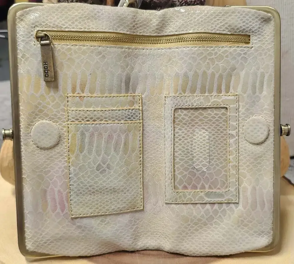 Hobo International Lauren Snake Print Pastel Rainbow Wallet Leather Clutch